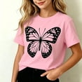 thumbnail image 1 of Amidoa Girls Short Sleeve Graphic Cotton Cute T-Shirts Tops Casual Kids Summer Soft Crewneck Tees,Pink Size 2T, 1 of 5