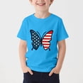 thumbnail image 1 of Amidoa Girls Short Sleeve Graphic Cute 4th of July T-Shirts Casual Tops Kids Soft Summer Crewneck Tees Green Size 120, 1 of 6
