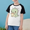 thumbnail image 1 of Amidoa Girls Short Sleeve Graphic Tees Cute Crewneck T-shirt Casual Casual&nbsp; Summer Top Black,11 Years, 1 of 8