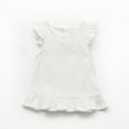 thumbnail image 1 of Amidoa Girls Short Sleeve Solid Color Summer Crewneck Ruffle Sleeve T Shirts Casual Kids Tops White Size 2T, 1 of 9
