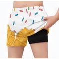 thumbnail image 1 of Amidoa Girls Shorts Elastic Waist Casual Summer Soft Printed Shorts for Kids White Size 5T, 1 of 5