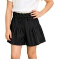 thumbnail image 1 of Amidoa Girls Shorts Soft Elastic Waist Solid Color Casual Summer Shorts for Kids Black Size 4T, 1 of 8