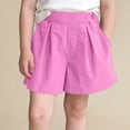 thumbnail image 1 of Amidoa Girls Shorts Toddler Casual Summer Soft Elastic Waist Solid Color With Pockets Shorts for Kids Pink Size 6, 1 of 6