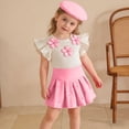thumbnail image 1 of Amidoa Girls Summer 2 Piece Outfits Cute Sleeveless Tops Tops and Casual Skirt Kids Clothing Set Pink Size Pink Size 8, 1 of 9