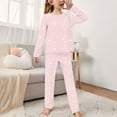 thumbnail image 1 of Amidoa Girls Summer Outfits 2 Piece Print Cute T Shirt Long Sleeve Top and Casual Pants Kids Clothing Sets Pink Size 6, 1 of 1