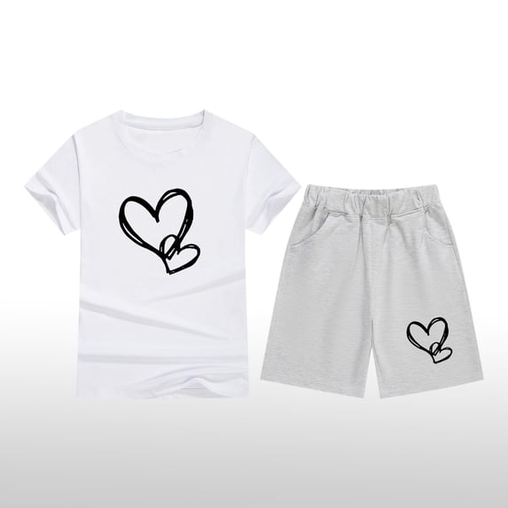 Amidoa Girls Summer Outfits Crewneck Solid Color Tank Topand Kids Summer Casual Short Clothing Set Gray Size 8