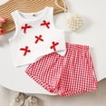 thumbnail image 1 of Amidoa Girls Summer Outfits Solid Color Tank Top and Kids Elastic Waist Casual Summer Pants Clothing Set,Red Size 7, 1 of 7