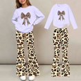 thumbnail image 1 of Amidoa Girls Sweatsuits 2pcs Sets Casual Fall Winter Clothes Cute Fleece Floral Print Sweatshirt and Slightly Flared Sweatpants Back to School Outfits Purple Size 11-12 Years, 1 of 7