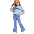 thumbnail image 1 of Amidoa Girls Sweatsuits 2pcs Sets Fall Winter Clothes Casual Cute Sweatshirt and Sweatpants Outfits, 1 of 8