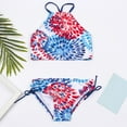 thumbnail image 1 of Amidoa Girls Swimsuit Bathing Suit Summer Ruffle Sleeve Floral Print Swim Set Swimwear,Blue,3, 1 of 1