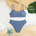 thumbnail image 1 of Amidoa Girls Swimsuit Solid Color Bathing Suit Two Piece Summer Swimwear,Navy,8Y, 1 of 1