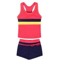 thumbnail image 1 of Amidoa Girls Swimsuit Striped Two Piece Racerback Bathing Suit Swim Set Summer Swimwear,Red,6, 1 of 1