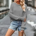 thumbnail image 1 of Amidoa Gray Women's Sweaters Long Sleeve Chunky Crop Winter Warm Solid Sweaters Cardigans for Women Trendy XL, 1 of 4
