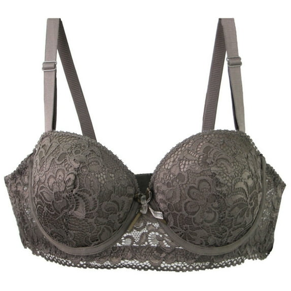 Amidoa Green Womens Bra Underwire Balconette Lace Demi Low Cut Push up High Support Bra Bralettes for Women 100B