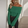 thumbnail image 1 of Amidoa Green Womens Sweaters Long Sleeve Off the Shoulder Slim Elegant Layered Sweaters Women's Cardigans M, 1 of 4