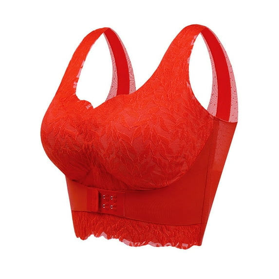 Amidoa Gym Bra for Women Plus Wireless Front Buckle Full Coverage Bra Brasiers for Womens XXXXXXL