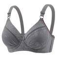thumbnail image 1 of Amidoa High Support Bras for Older Women No Underwire Gray Cotton Embroidered Bra Women's Lingerie 40/90, 1 of 5
