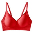 thumbnail image 1 of Amidoa High Support Womens Bras Red Wire-Free Push-up Solid Bra Brasiers Women XXL, 1 of 6