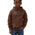 thumbnail image 1 of Amidoa Hoodies for Boys Zip Fleece Hooded Sweatshirt Long Sleeve Kids Fashion Hoodie Fall Winter Clothes Brown Size 4-5 Years, 1 of 9