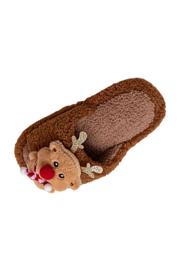 House Women's Slippers Bronze Christmas Furry Santa Indoor Memory Foam Funny Slippers Womens Clog 36