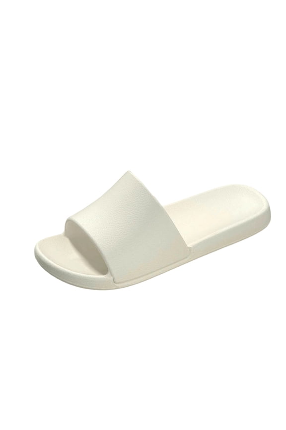 House Womens Slippers White Shower Indoor Open Toe Casual Waterproof Beach Slippers Women Clogs 36