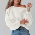 thumbnail image 1 of Amidoa Knit Sweaters for Women 2025 Beige Long Sleeve One Shoulder Cute Plus Size Sweaters Women's Cardigans/Sweaters L, 1 of 9