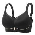 thumbnail image 1 of Amidoa Lace Bras for Older Women Full Coverage Black Push-up Large Bust Solid Brasiers Women Lingerie L, 1 of 2