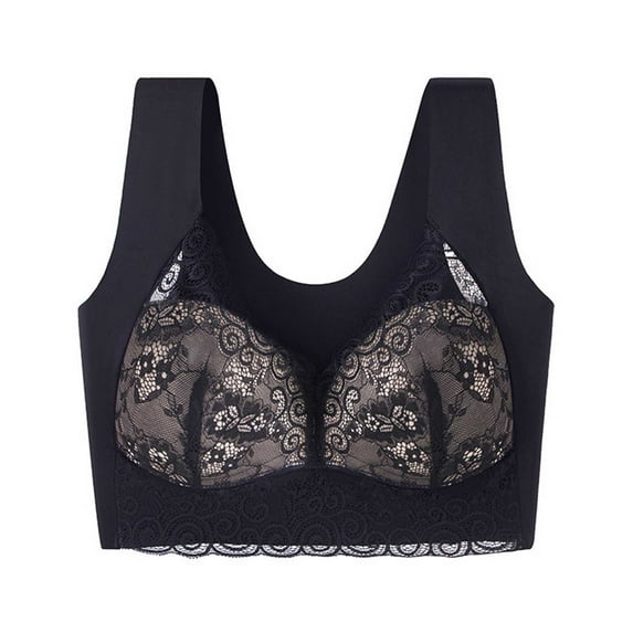 Amidoa Lace Bras for Women Full Coverage Gray Large Bust Embroidered Brasiers Women's Lingerie XXL
