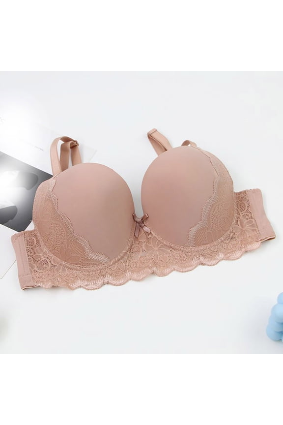 Lace Womens Bras 18-Hour Ultimate Lift Beige Push-up Solid Bra Lingerie for Women L