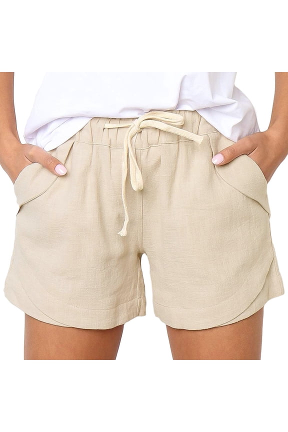 Ladies Shorts Elastic Waist Drawstring Summer Shorts Sweatpants for Women
