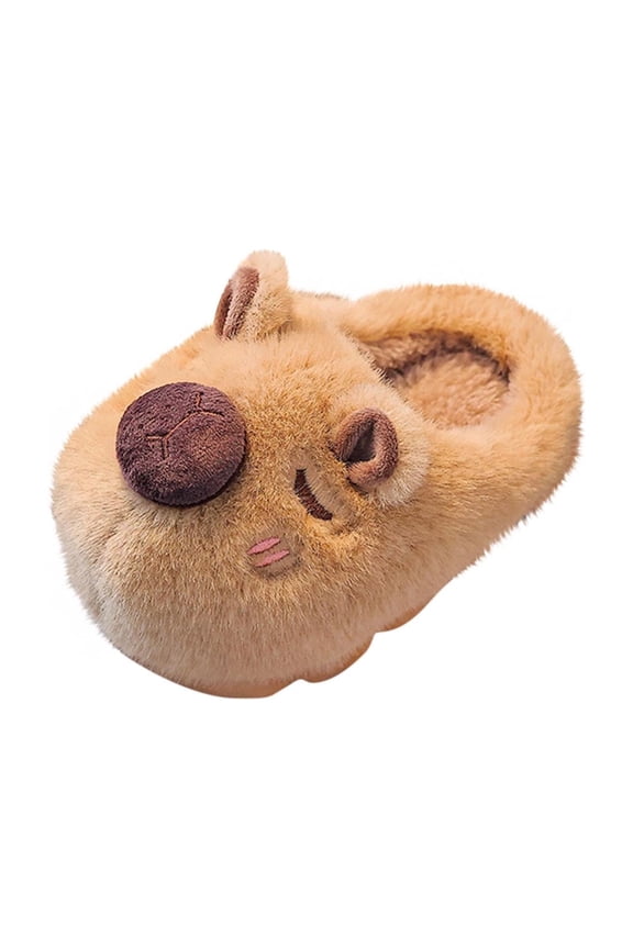 Ladies Slippers Fuzzy Funny House Brown Warm Non Slip Winter Soft Slippers Flip Flops Women 44