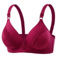 thumbnail image 1 of Amidoa Large Bust Bras for Older Women High Support No Underwire Red Solid Bra Brasieres for Womens S, 1 of 8
