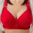 thumbnail image 1 of Amidoa Large Bust Bras for Older Women Red Wireless Push-up Solid Bra Brasiers Women 36, 1 of 4