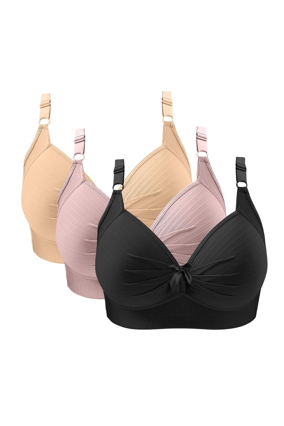 Large Bust Womens Bra No Underwire Seamless T Shirt Plus Size 3 Pack Support Lift Bras Bralettes for Women S