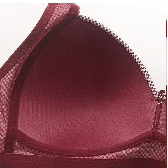 Amidoa Large Bust Womens Bras No Underwire Full Coverage Red Graphic Prints Bra Women's Lingerie 44