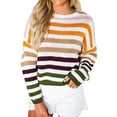 thumbnail image 1 of Amidoa Light Women's Sweaters Long Sleeve Striped Green Cute Fall Pullover Sweaters Womens Cardigans S, 1 of 3
