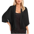 thumbnail image 1 of Amidoa Lightweight Cardigans for Women Chiffon 3/4 Sleeve Open Front Summer Cardigans Sweaters for Women 2025 Free Size, 1 of 2