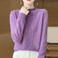 thumbnail image 1 of Amidoa Long Sleeve Sweaters for Women 2025 Purple Fleece Cozy Lightweight Soft Sweaters Cardigans for Women L, 1 of 3