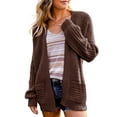 thumbnail image 1 of Amidoa Long Sleeve Sweaters for Women Cardigan Bronze Knit Open Front Long Pockets Solid Cardigans Womens Cardigans L, 1 of 9