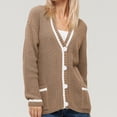thumbnail image 1 of Amidoa Long Sleeve Sweaters for Women Cardigan Button up Oversized Knit Colorblock Cardigans Womens Cardigan Sweaters S, 1 of 4