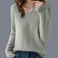 thumbnail image 1 of Amidoa Long Sleeve Women Sweater V-Neck Gray Cozy Casual Solid Lightweight Sweaters Womens Cardigans XL, 1 of 3