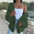 thumbnail image 1 of Amidoa Long Sleeve Womens Sweaters Green Cable Knit Cardigan Solid Open Front Long Cardigans Cardigans for Women L, 1 of 4