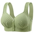 thumbnail image 1 of Amidoa No Underwire Bras for Older Women Green Nursing Front-Close Polka Dot Bra Women's Lingerie 46, 1 of 8