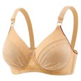 thumbnail image 1 of Amidoa No Underwire Bras for Older Women High Support Cotton Beige Embroidered Bra Women's Lingerie 40/90, 1 of 5