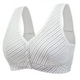 thumbnail image 1 of Amidoa Nursing Womens Bras Front-Close Seamless Black Striped Bralette Brasiers Women 36, 1 of 3