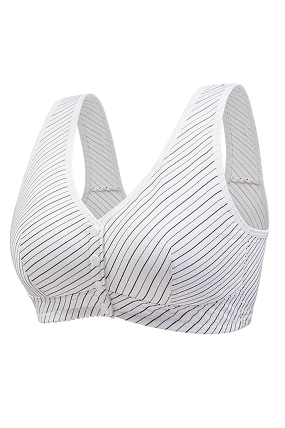 Nursing Womens Bras Front-Close Seamless Black Striped Bralette Brasiers Women 36