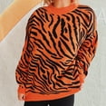 thumbnail image 1 of Amidoa Orange Women's Sweaters Long Sleeve Plus Size Funny Graphic Chunky Knit Sweaters Women's Cardigans/Sweaters L, 1 of 5