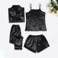 thumbnail image 1 of Amidoa Pijama Set for Woman Long Sleeve Solid Loungewear Sets Womens Pjs Sets Shorts, 1 of 3