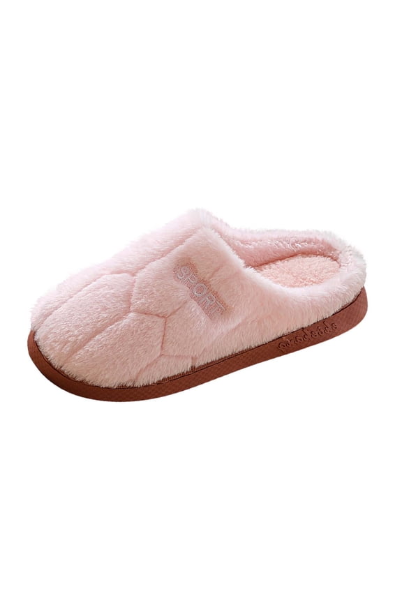 Pink Ladies Slippers Indoor Plush House Home Bedroom Memory Foam Comfortable Slippers Mules for Women 36