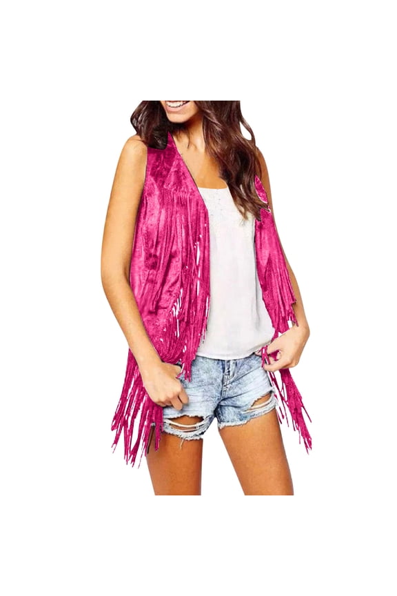Pink Women's Cardigans Cozy Sleeveless Open Front Long Solid Fringe Cardigans Womens Sweaters and Cardigans XXL